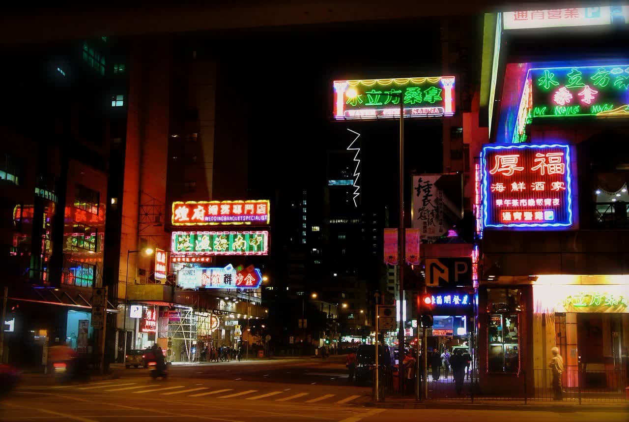 香港夜景霓虹